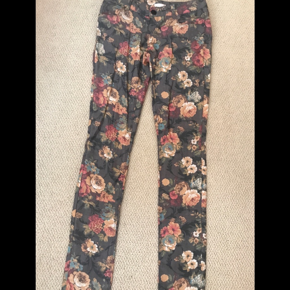 Xhileration Floral Skinny Jeans
